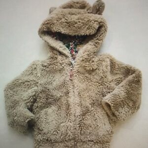 Cozy Tan Fleece Jacket with Hood